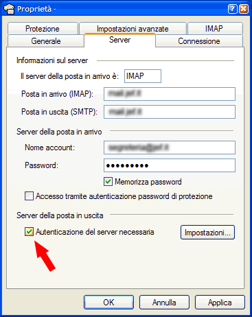 Configurare la posta elettronica con il protocollo IMAP con Outlook Express