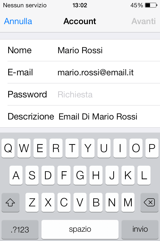 Configurare la posta elettronica su dispositivi mobili iPhone e iPad