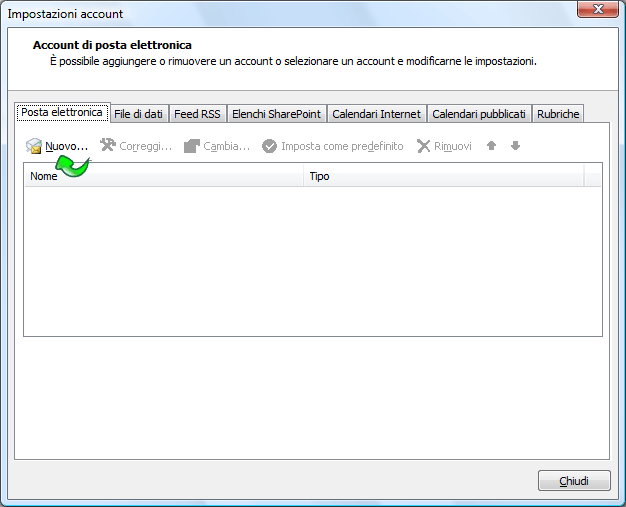 Configurare la posta elettronica con Microsoft Office Outlook 2007