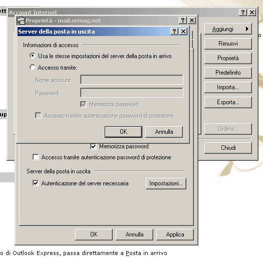 Configurare la posta elettronica con il protocollo pop3 con Outlook Express
