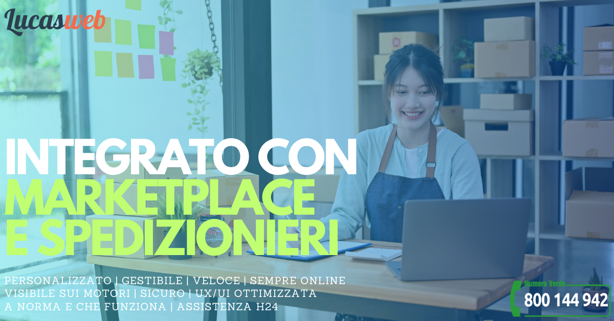 Realizzazione ecommerce integrato con marketplace e piattaforma spedizionieri Realizzazione ecommerce integrato con marketplace e piattaforma spedizionieri