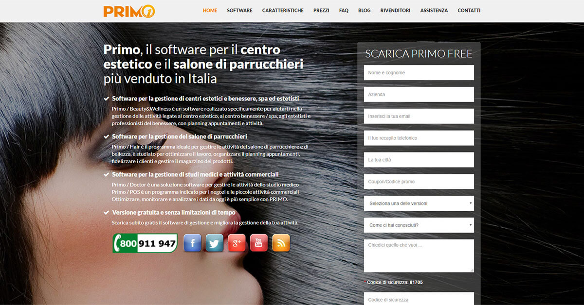 Sito web per centri estetici e saloni di parrucchieri