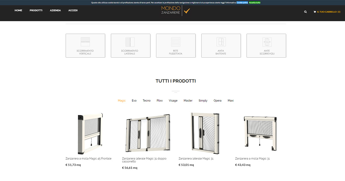 Tipologie di modelli di zanzariere disponibili