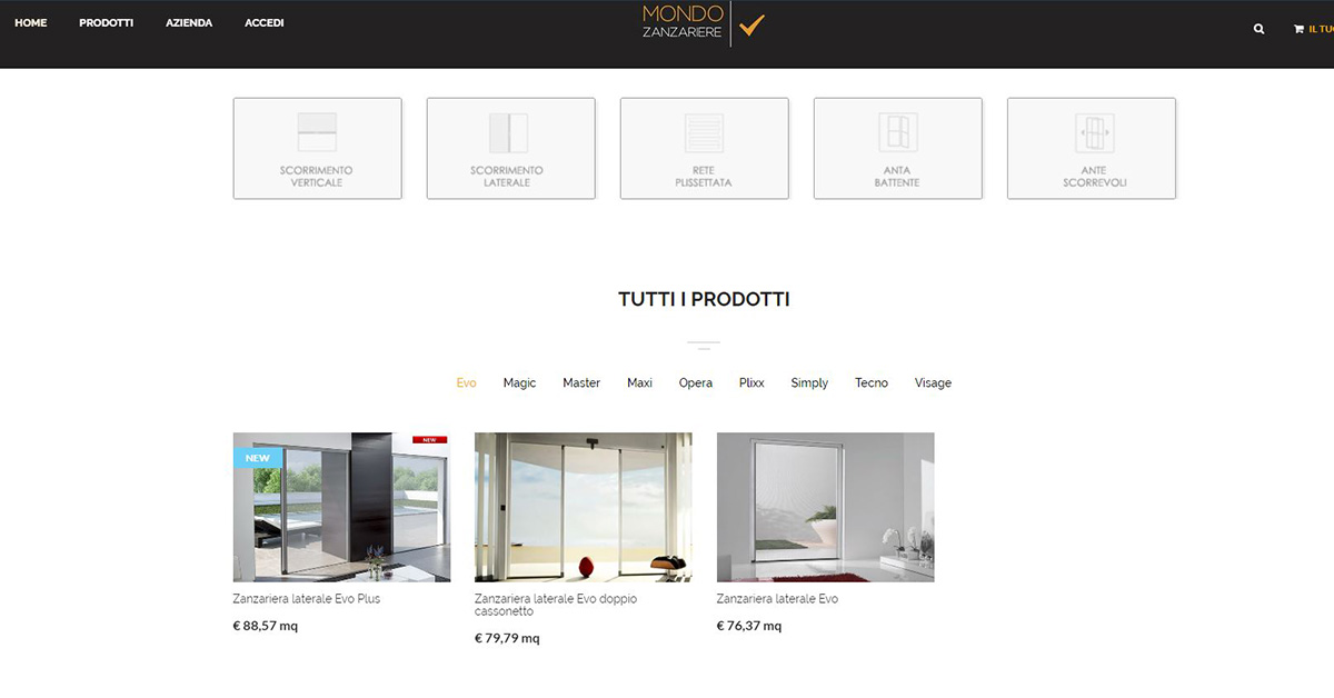 Zanzariere in promozione sulla home page