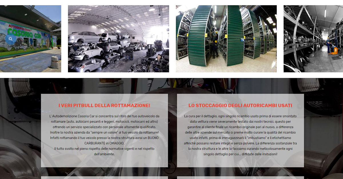 Piattaforma ecommerce per ricambi auto usati