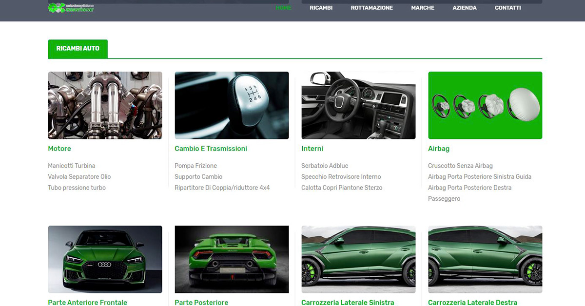 Piattaforma ecommerce per ricambi auto usati
