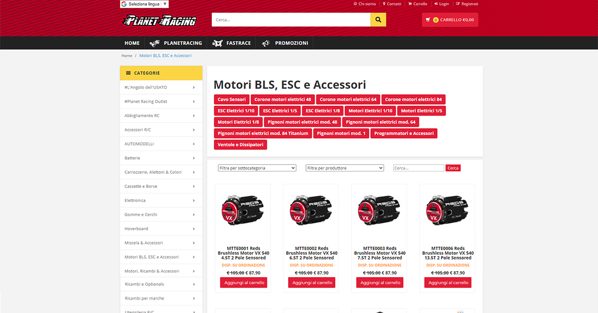 Catalogo ecommerce modellismo sincronizzato con Danea