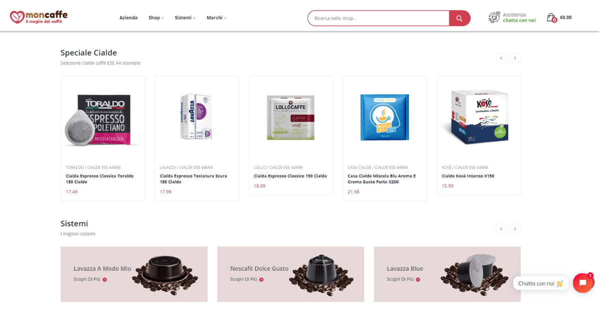 Sezione home page gestibile vetrina, novit e ultimi arrivi