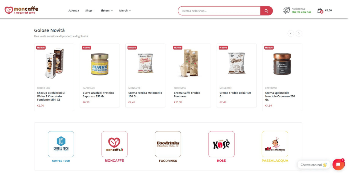 Sezione home page gestibile vetrina, novit e ultimi arrivi