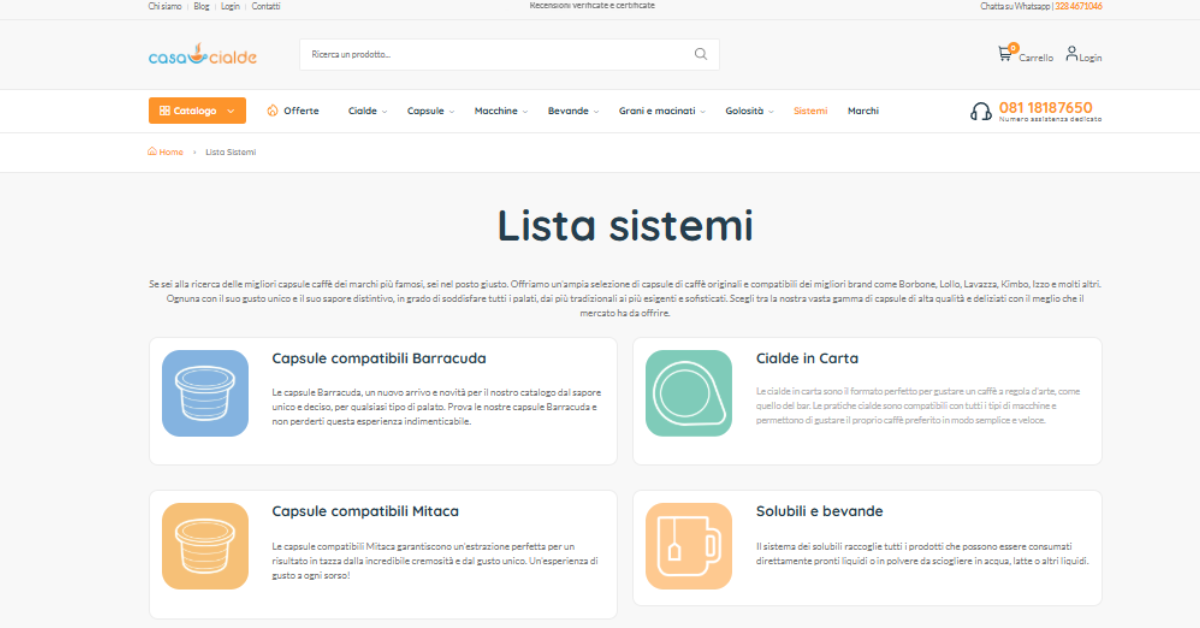 Lista dei sistemi per le macchine di capsule e cialde da caff
