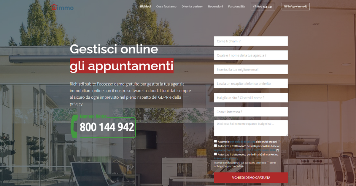 Landing Page per l