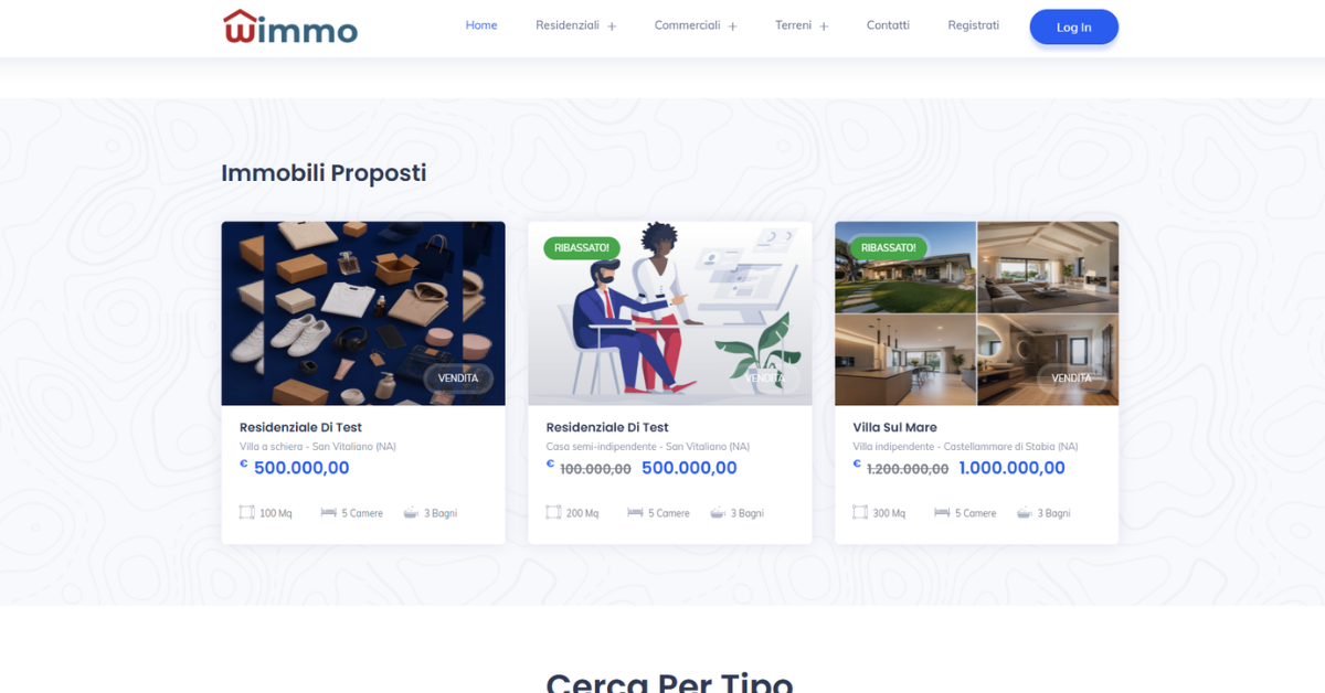 Sito agenzia immobiliare | Home Page proposte